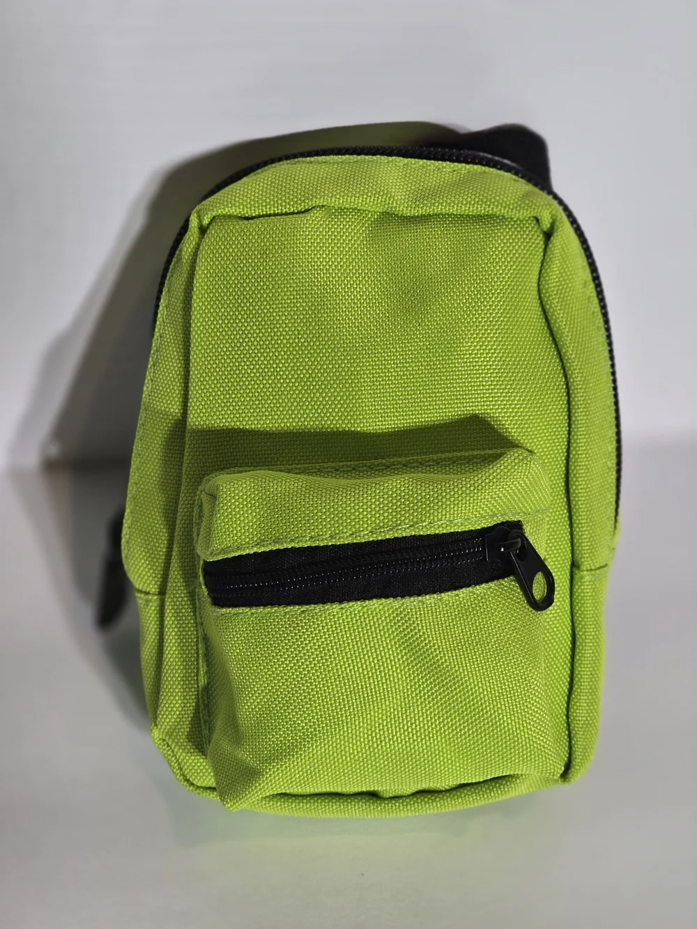 Lime Green Mini Backpack for Men - Casual Everyday Pack. keyring wallet.